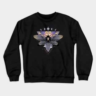 Death Head Moth Gothic Triangle Moon Phase Art Crewneck Sweatshirt